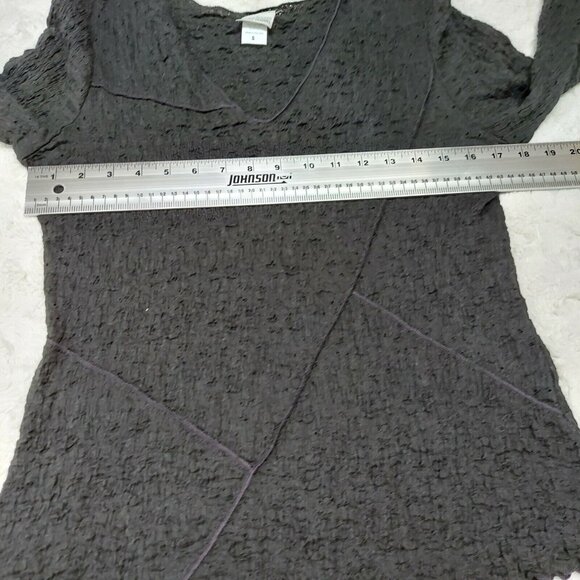 NTCO Nomadic Traders Womens Small Black Knitted Sweater Top V-Neck 3/4 Sleeve - Picture 6 of 7